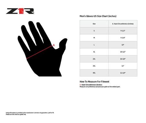 Glove Sizing and Fit Z1R 270 Leather Gloves